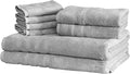 Mosobam Luxury Turkish 8pc XL Towel Set 35X70 16X30 13X13 Light Grey 700 GSM by Mosobam