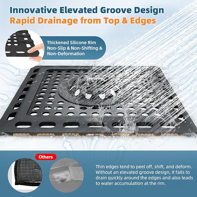 Hibbent Upgraded Shower Drain Hair Catcher, Shower Drain Cover - Image 4