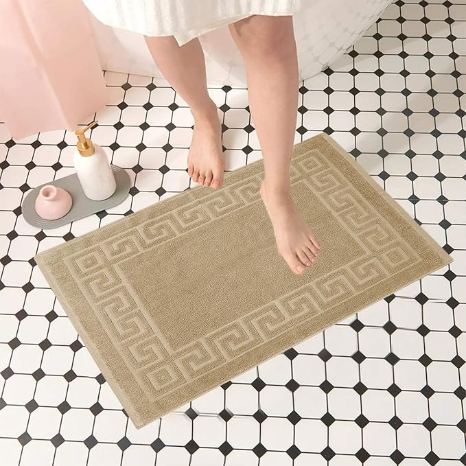 DAN RIVER Greek Cotton Bath Mats Set of 2 – Not a Bathroom Rug, Ultra Soft - Image 2