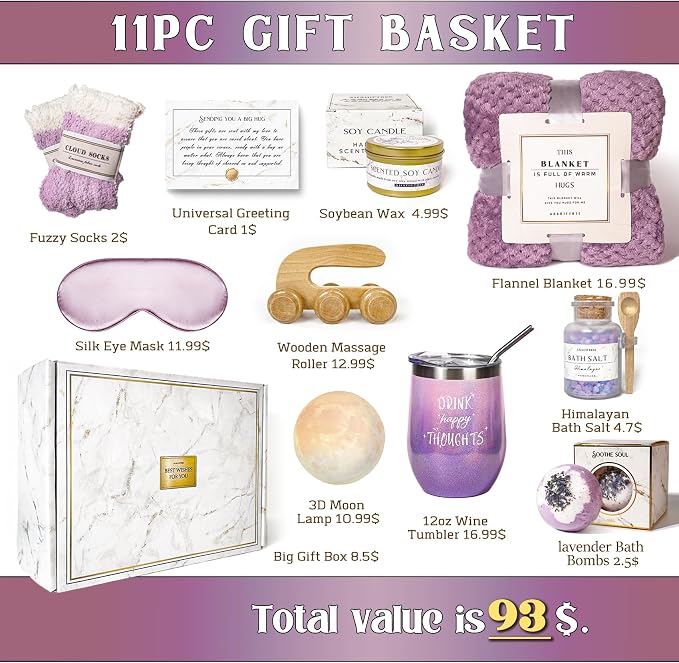 Gift Baskets for Women, Think of You, self care gifts, care package, relaxation - Image 3
