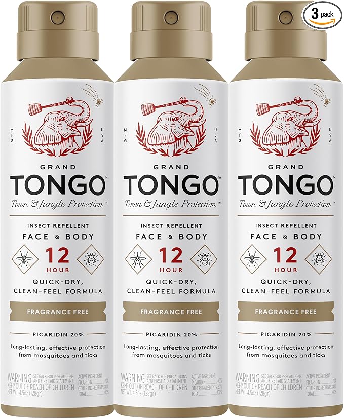 Fragrance Free Insect Repellent, 12-Hour Mosquito & Tick Protection, by GrandTongo