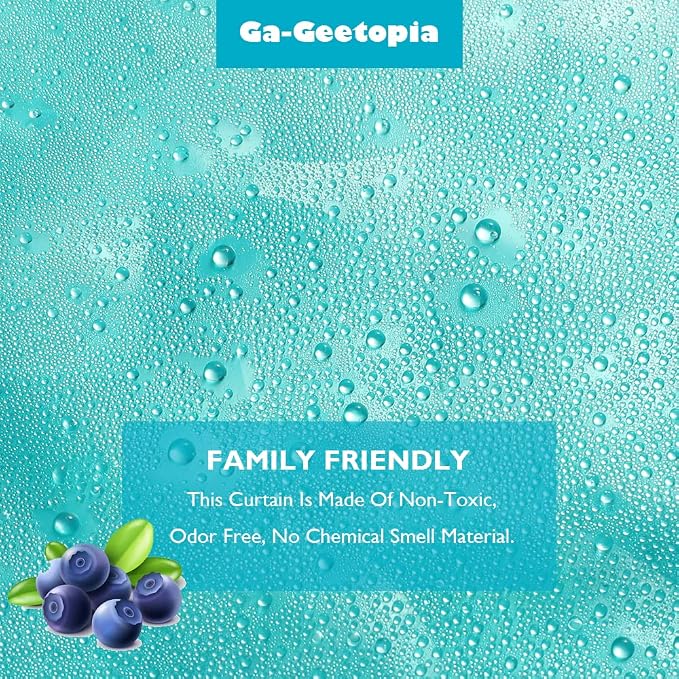Ga-Geetopia EVA 3D Teal Pearl Water Cube Plastic Shower Curtain Liner - Image 7