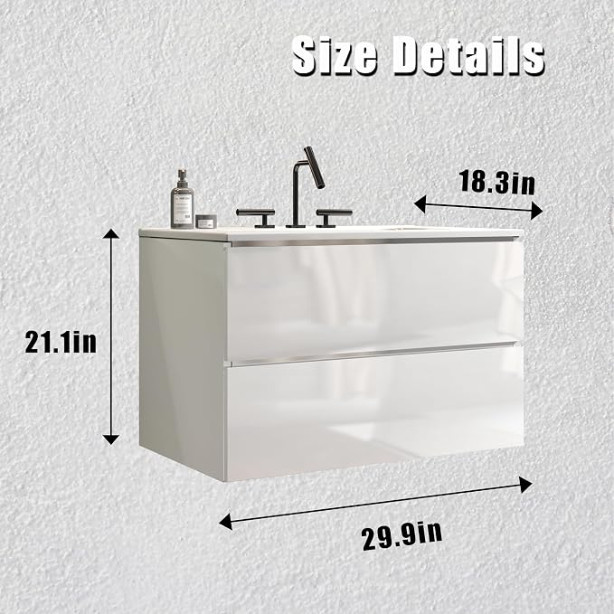 Floating Wall Mounted Bathroom Vanity - Image 6