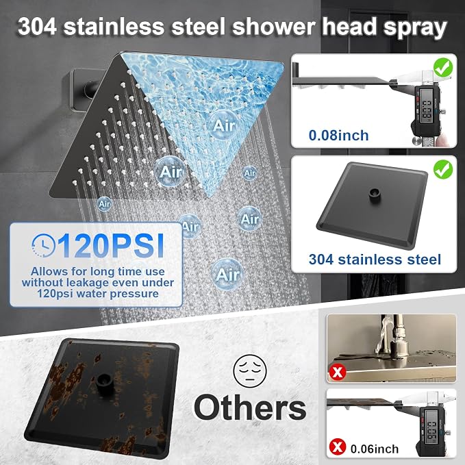Shower System Modern Rain 8 inches Brass Faucet Set - Image 4