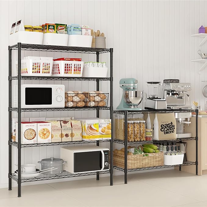 8 Tier Storage Racks Shelving, Heavy Steel Pantry Shelves, Adjustable Wire - Image 6