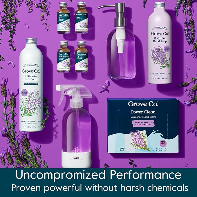 Grove Co. Hydrating Gel Hand Soap Refills + 1 x Reusable Glass Soap Dispenser - Image 8