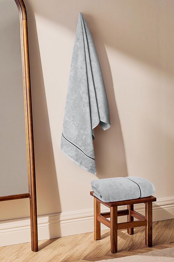 MyOwn Cotton 2 Pack Oversized Bath Towel Set 28x55 inches, Large Bath Towels - Image 4
