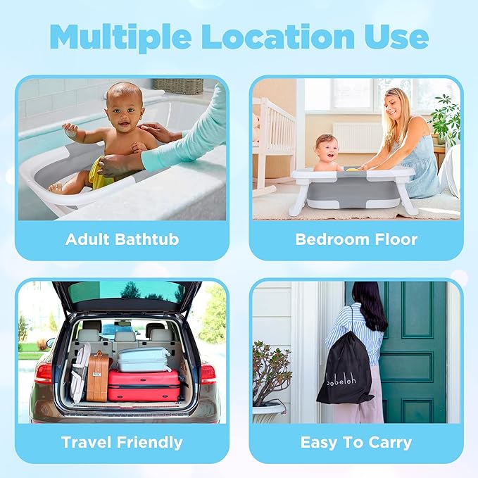BEBELEH™ Collapsible Baby Bathtub – Bathtub + Baby tub Sling + Newborn Sling – - Image 6