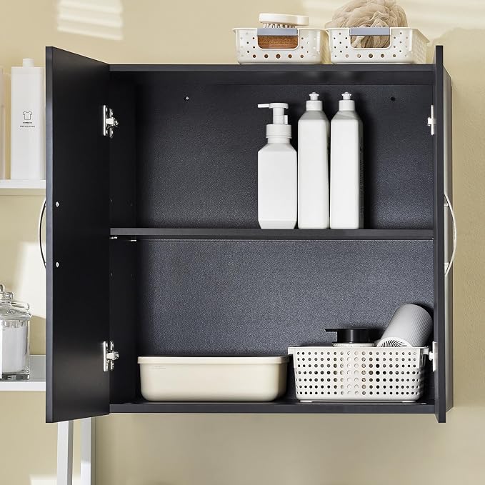 SoBuy Wall Cabinet Laundry Room Kitchen, Over Toilet Storage Cabinet, Medicine - Image 2