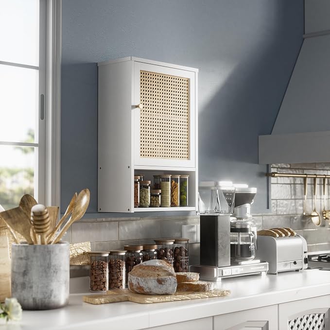 Bathroom Wall Cabinet, Bamboo Over-The-Toilet Storage Organizer - Image 9