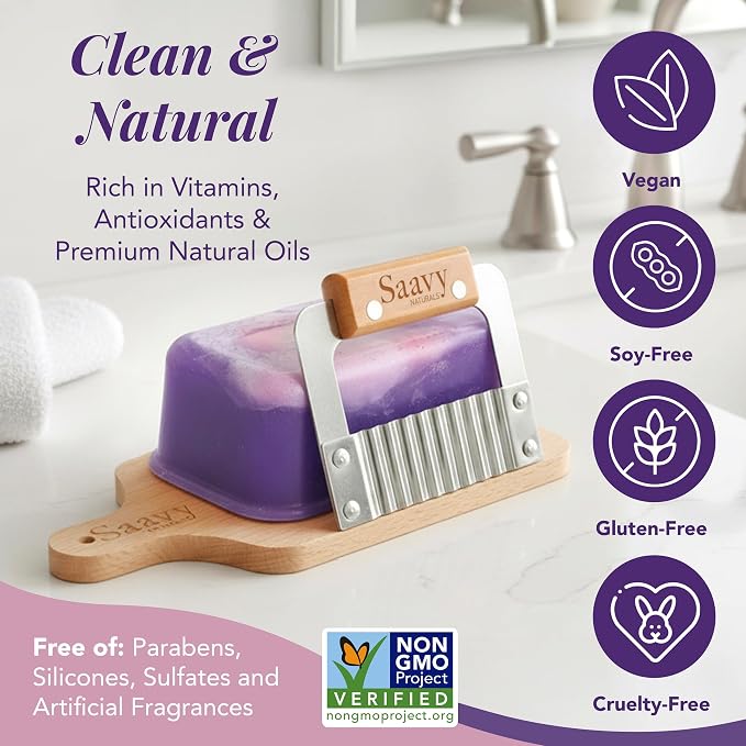 Saavy Naturals Natural Soap Bar Plumeria Violet- Plant-Based Ingredients - Image 5