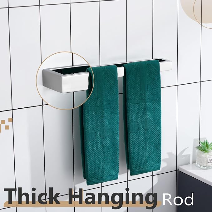 KOKOSIRI Towel Holder Chrome Bath Towel Bar Rack 16-Inch Kitchen Holder - Image 7