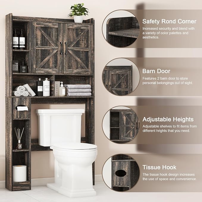 Over The Toilet Storage Cabinet, Farmhouse Storage Cabinet Over Toilet - Image 3