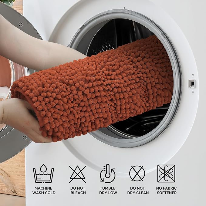Bcoimo 44"×24" Chenille Bath Mat – Non-Slip - Image 6