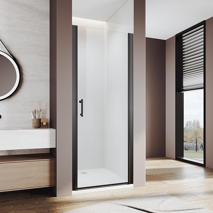 Glass Shower Door 29.5-31" W x 72" H, Semi-Frameless Pivot Shower Door by Ucalafee