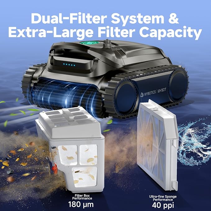 WYBOT M1 Robotic Pool Vacuum Cleaner, 7 Modes & 6 Paths, Dual Filtration - Image 8