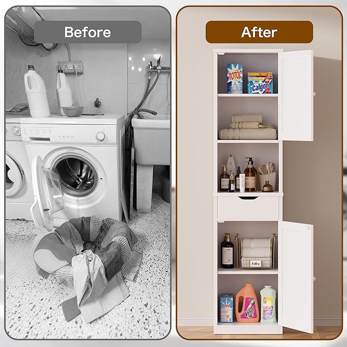 Walsunny Tall Bathroom Storage Cabinet - Image 5