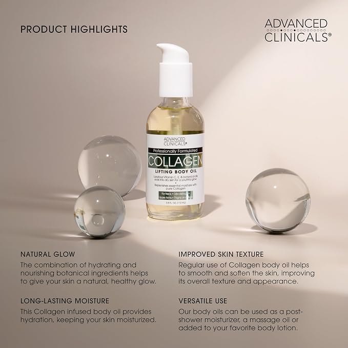 Advanced Clinicals Collagen Peptides Firming Body Lotion Face Cream + Collagen - Image 9