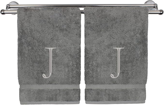 Monogrammed Hand Towel, Personalized Initial Gift, Extra Absorbent 100% Turkish by BareCotton
