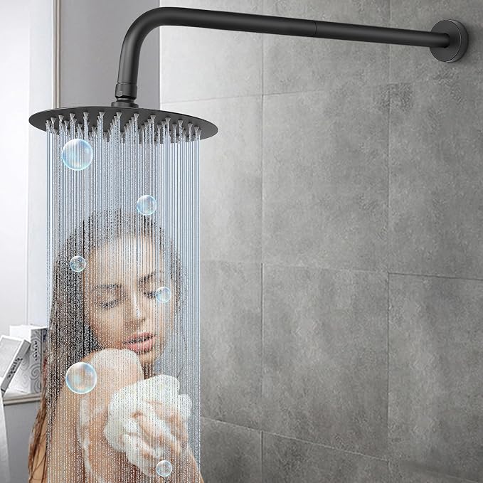 HarJue Shower Arm with Flange and Teflon Tape, Wall Mounted Shower Pipe 304 - Image 6