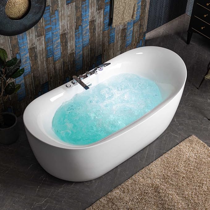 WOODBRIDGE 72" x 35-3/8" Whirlpool Water Jetted and Air Bubble Freestanding - Image 2