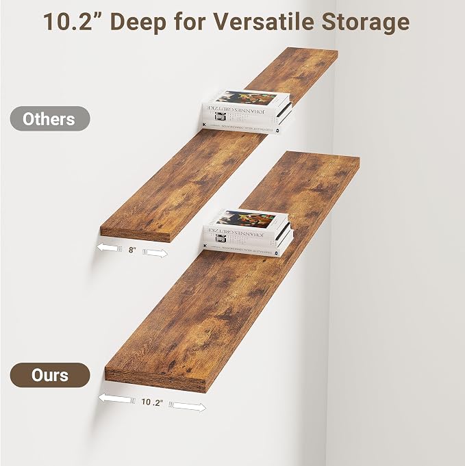 Vivelove 10 Inch Deep Floating Shelves 55 inch Long, 55 x 10 Wide Wall Shelves - Image 5