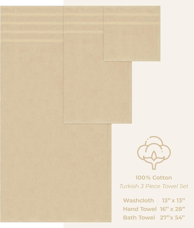 American Soft Linen Premium 3 Piece Towel Set, 1 Bath Towel 1 Hand Towel 1 - Image 5