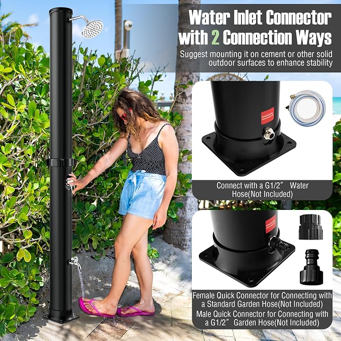 LDAILY Outdoor Shower, 10 Gallon Solar Heated Pool Shower - Image 3