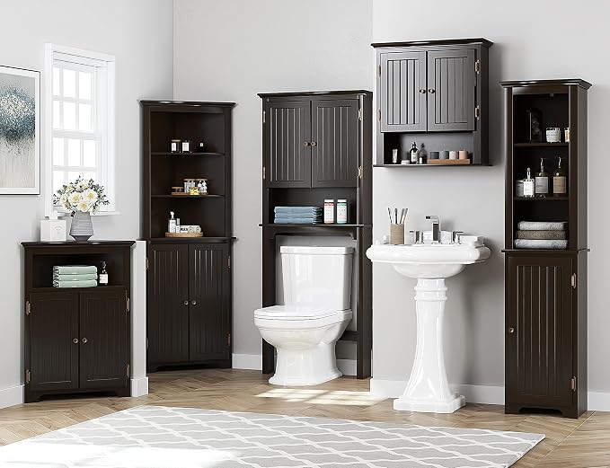 UTEX Bathroom Cabinet Wall Mounted, Wood Hanging Cabinet, Wall Cabinets - Image 9
