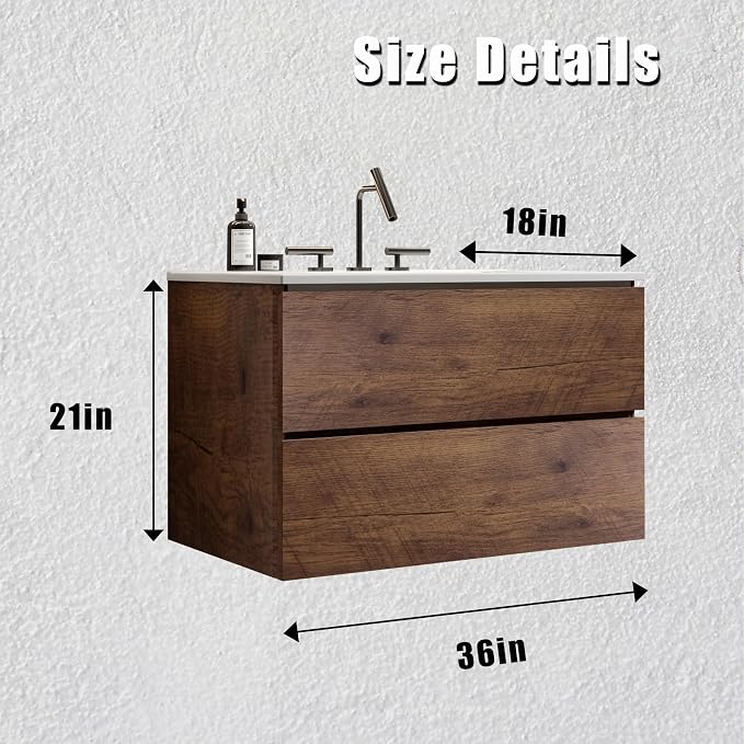 Wall Mounted Floating Bathroom Vanity - Image 5
