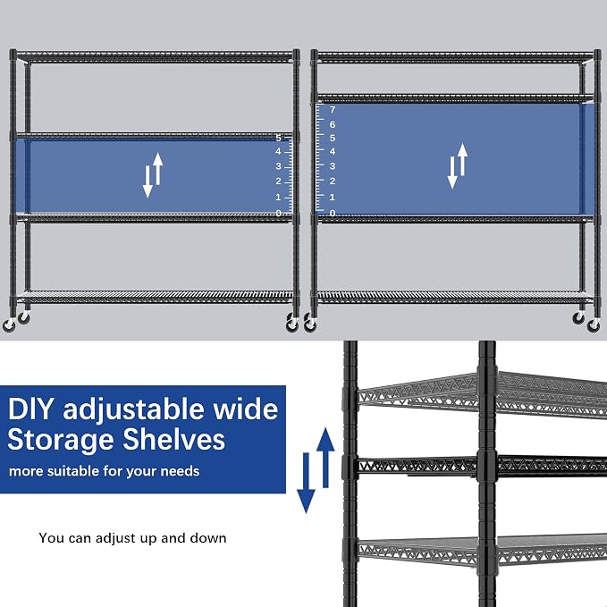 REGILLER 4-Wire Shelf Adjustable Heavy Duty Storage Shelves, Metal Organizer - Image 7