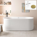FerdY Nami 67" Acrylic Freestanding Bathtub, V Shape Freestanding Soaking by FerdY