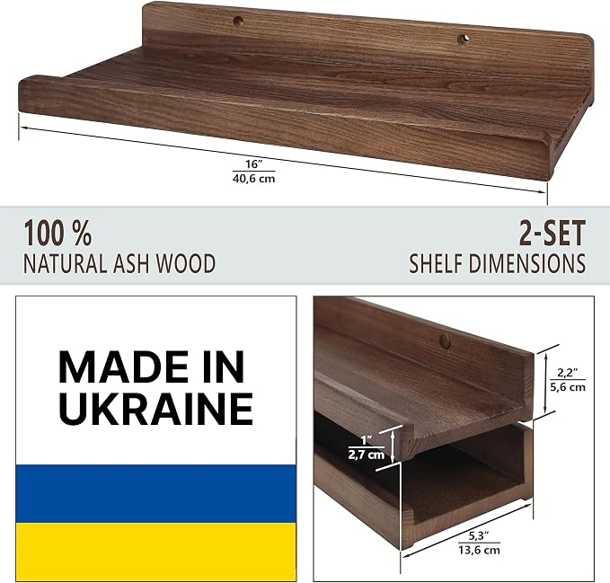Floating Shelves for Wall 16 inch, Waterproof, Wall Storage Shelves - Image 2