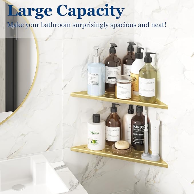 Corner Shower Shelves, 12” Recessed Tile Shower Shelf, 304 Stainless Steel - Image 4