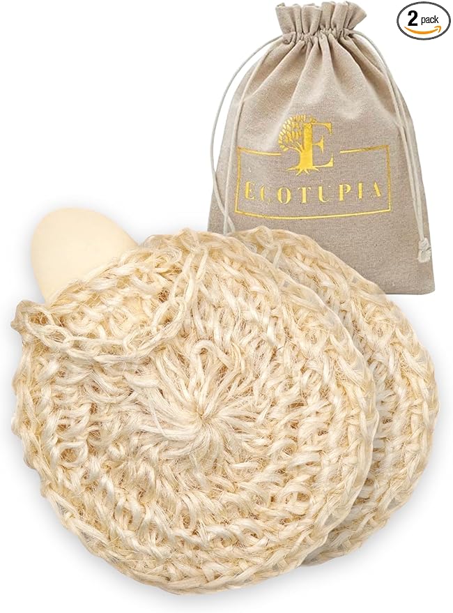Natural Loofah Body Scrubber – Exfoliating Loofah Sponge, Handwoven Sisal Agave by Ecotupia