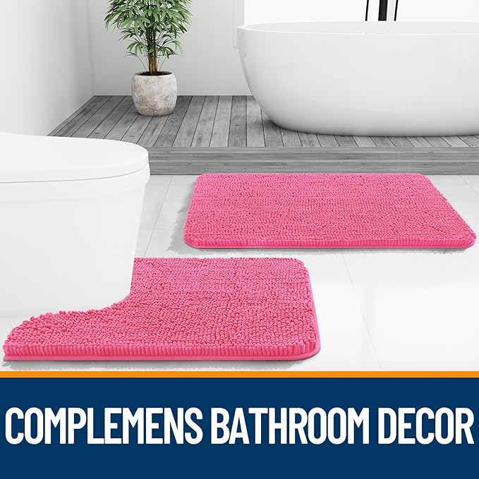 OLANLY Bathroom Rugs 59x20, Extra Soft Absorbent Chenille Bath Rugs, Rubber - Image 7