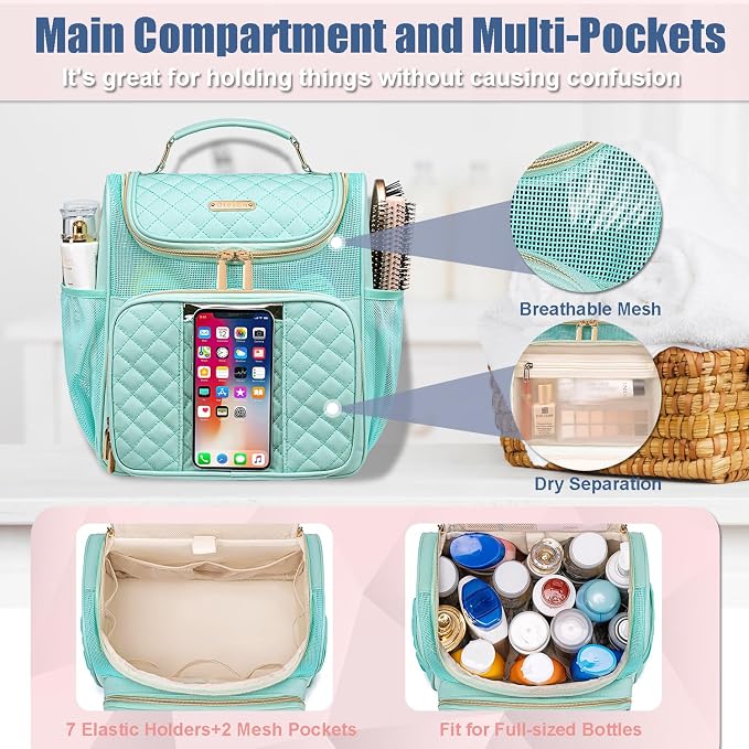 Large Toiletry Bag for Women Men, Portable Shower Caddy For College Dorms - Image 5