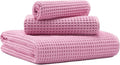 New Microfiber Waffle Bath Towels, 3 Pieces, Fast Drying, Lint Free, Includes by Unknown