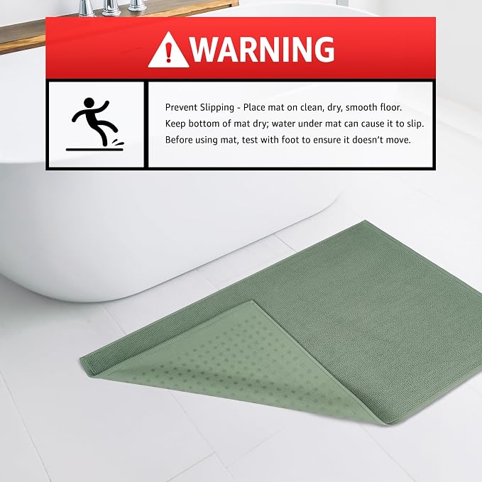 American Soft Linen Bath Rug, 17 in 24 in 100% Cotton Bath Mats Rugs - Image 4