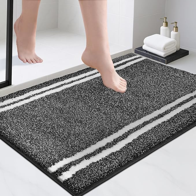 PURRUGS Bathroom Rug Non-Slip Machine Washable 24" x 36", Super Absorbent and by PURRUGS