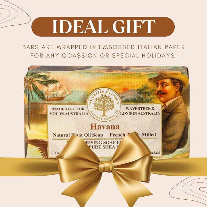 Wavertree & London Havana Scented Natural Soap, 7oz Moisturizing French Triple - Image 6