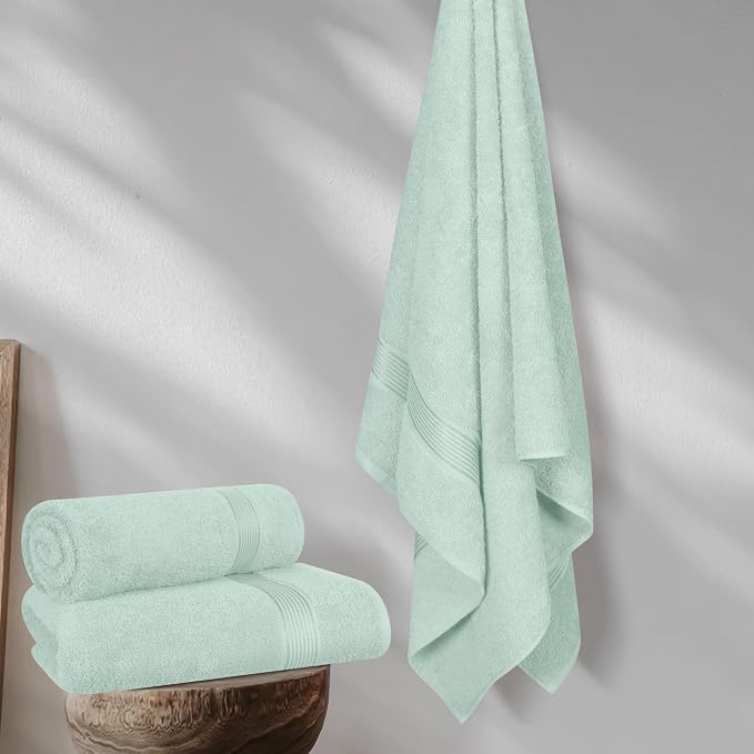 BELZZI Home Ultra Soft 4 Pack Oversized Bath Towel Set 27x54, Cotton Compact - Image 4