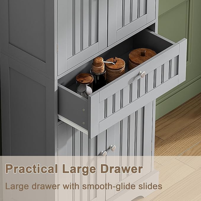 ChooChoo 51" H Tall Bathroom Floor Cabinet, Modern Bathroom Storage Cabinet - Image 6