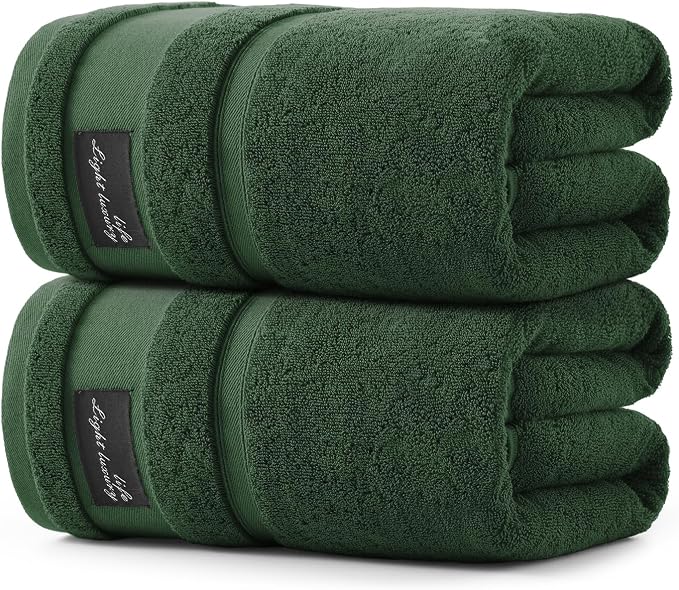 REDKISS Large Bath Towels Set 2 Piece, 100% Cotton, 31x63 in, Heavyweight 760GSM by REDKISSOnline