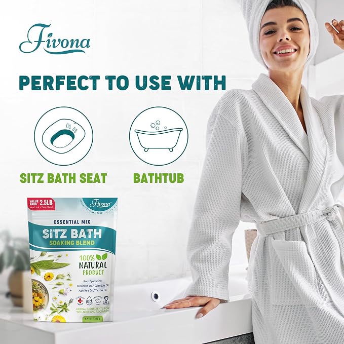 Hemorrhoid Treatment 40oz, Fivona Sitz Bath Salts, Postpartum Soaking Blend - Image 5