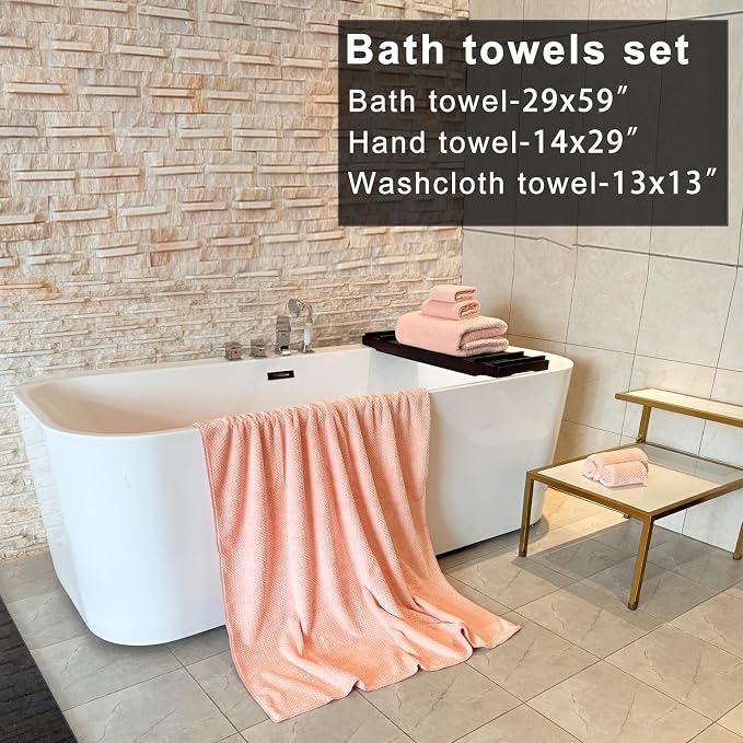 YTYC 29x59 Inch Extra Large Bath Towels Set of 6 Quick Dry Super Soft - Image 2
