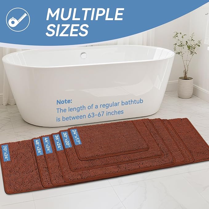 Bcoimo 44"×24" Absorbent Bath Mat, Non-Slip - Image 2