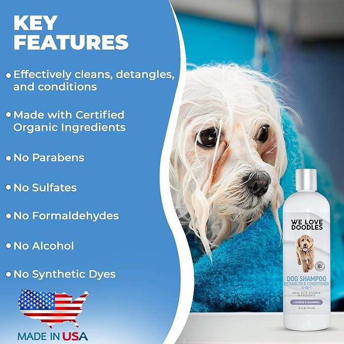 We Love Doodles Pet Rubber Bath Brush and Dog Shampoo - Image 6