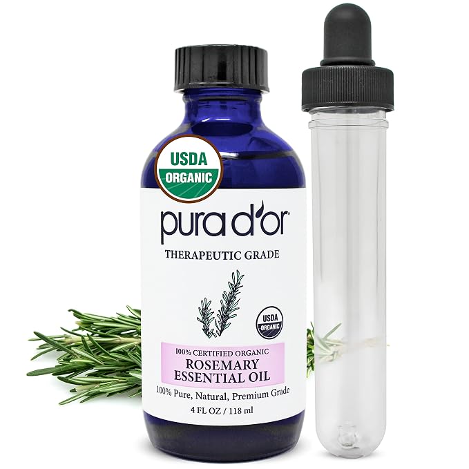 PURA D'OR Organic Rosemary Essential Oil, Therapeutic Grade, by PURADOR
