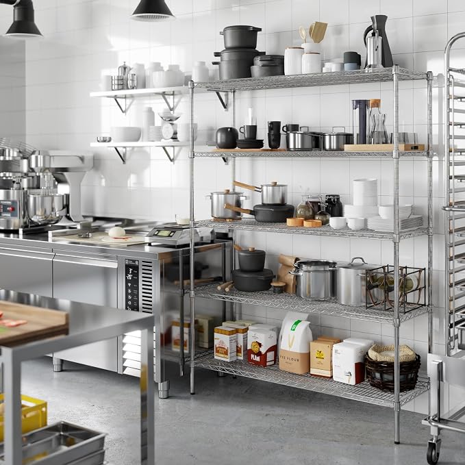 18" Deep x 54" Wide x 74" Height Wire Shelving Kit | 5-Tier | NSF Commercial - Image 6